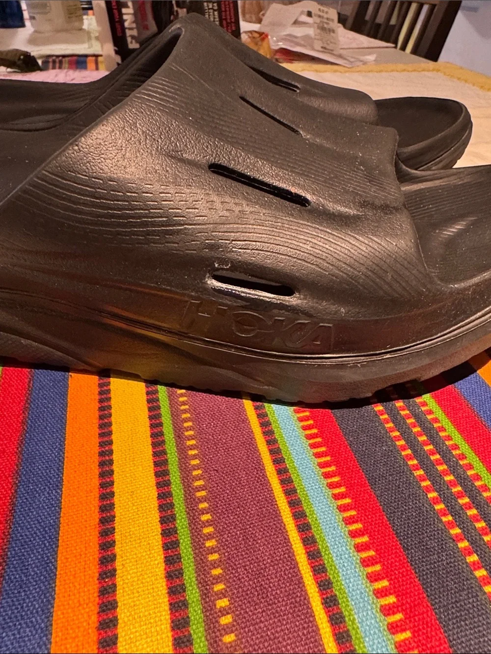 MENS new BLACK HOKA SLIDES